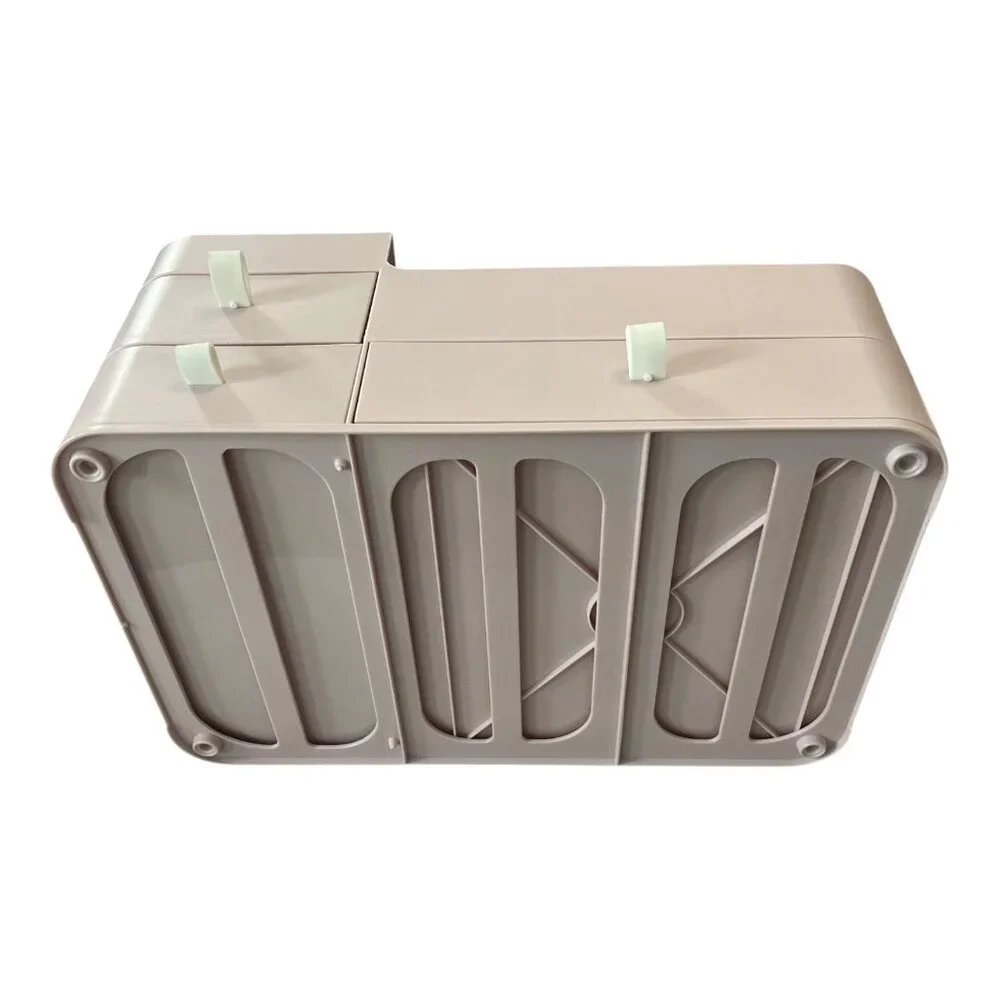Multi-Compartment Desktop Organizer – Light Pink Plastic Storage Box with Drawer